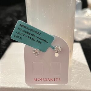 Moissanite Silver Stud Earrings